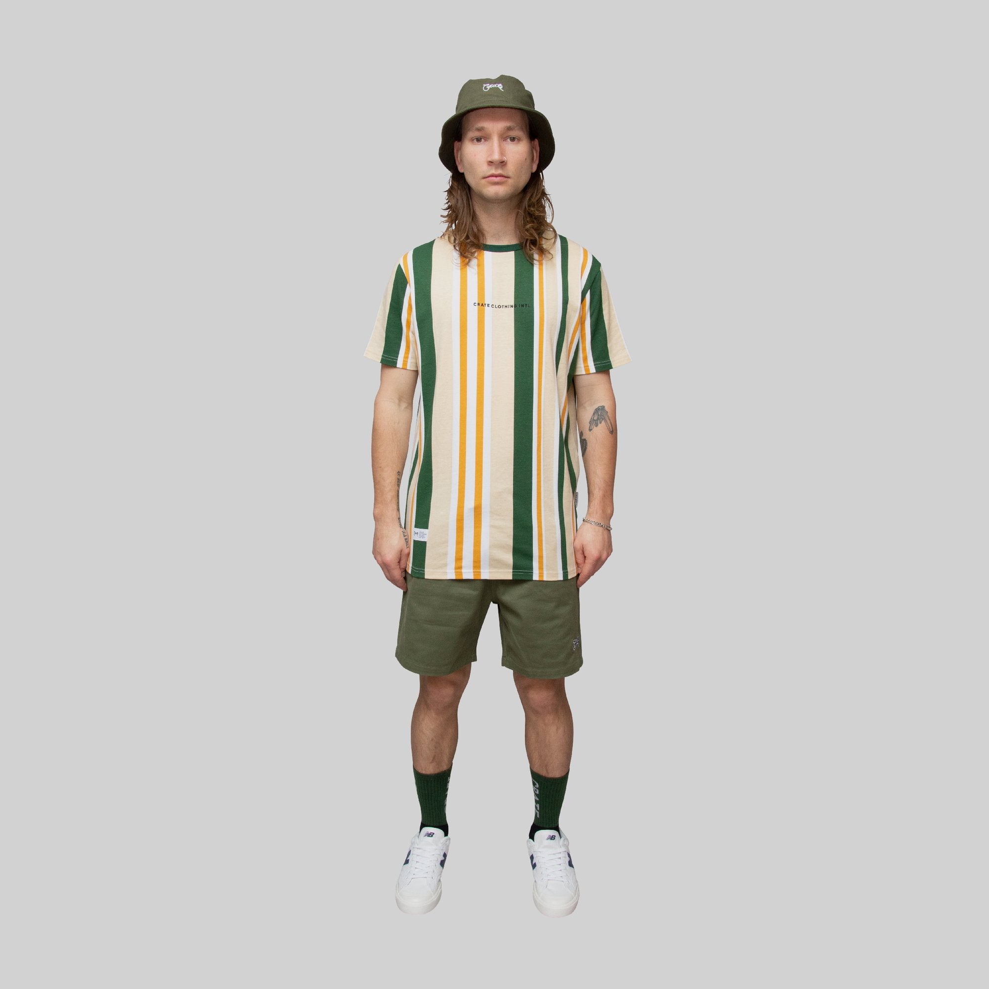 STAGGERED STRIPE TEE BAIGE FORREST