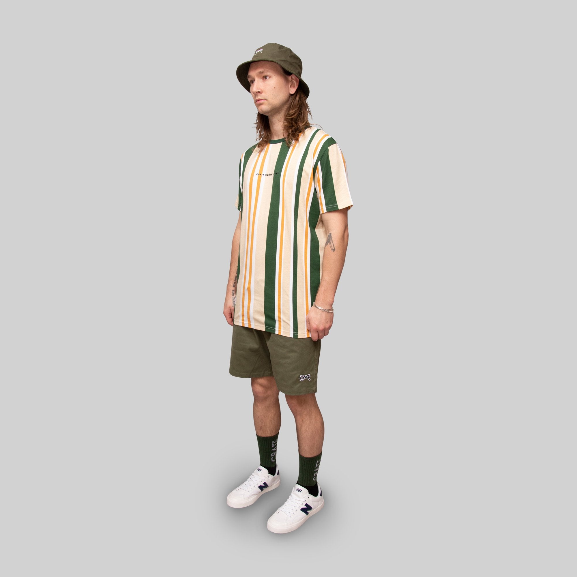 STAGGERED STRIPE TEE BAIGE FORREST