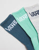 Load image into Gallery viewer, VANS CLASSIC CREW SOCKS DUSTY JADE GREEN ASSORTED 3 PACK